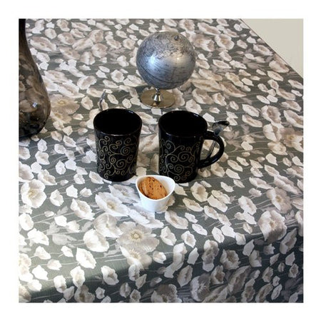 Tovaglia in rotolo Tavola & Co. P124010 Papaveri Grigi