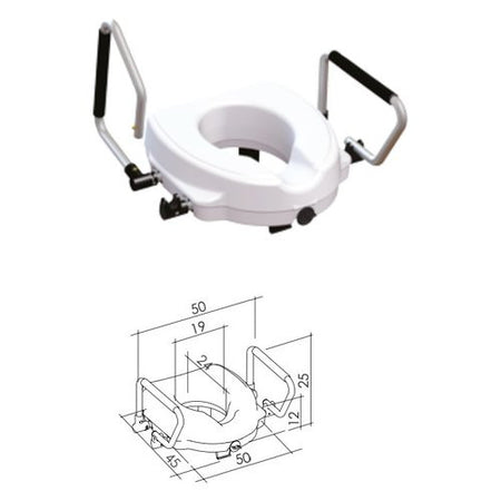 Rialzo WC K Design ES 11 12 KD Con Maniglie Bianco