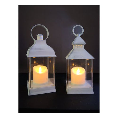 Lanterna Pre Qu' Italia D2764 Quadrata con Candela Led Bianco anticato