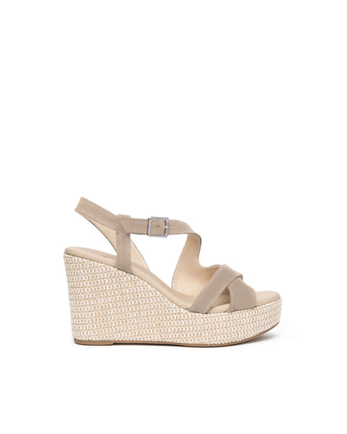 Nero Giardini sandali donna in camoscio col creta E616020D451