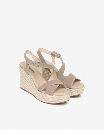 Nero Giardini sandali donna in camoscio col creta E616020D451