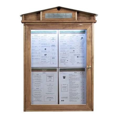 Bacheca Vermes MCS 4A4 WLR SECURIT Rustic con Led Legno