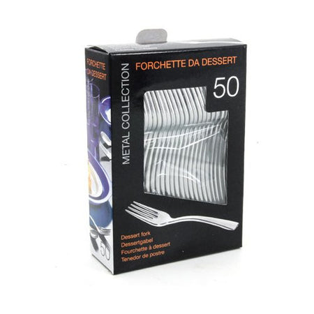 Set forchette monouso Gold Plast 6913C 03 METAL Dolce Silver