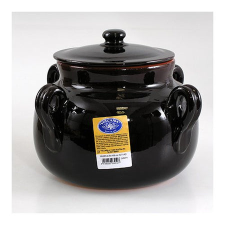 Pentola terracotta Vulcania B1FA420 Fagioliera 4 manici con coperchio