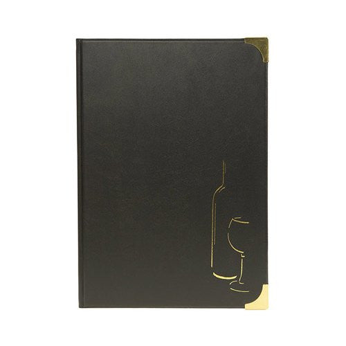 Porta menù Vermes MC BRWC BL SECURIT A4 Basic Carta dei vini Nero
