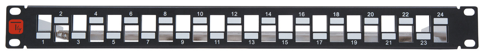 Pannello Patch Slim 1HE 24 Posti Keystone Senza Frutti Nero