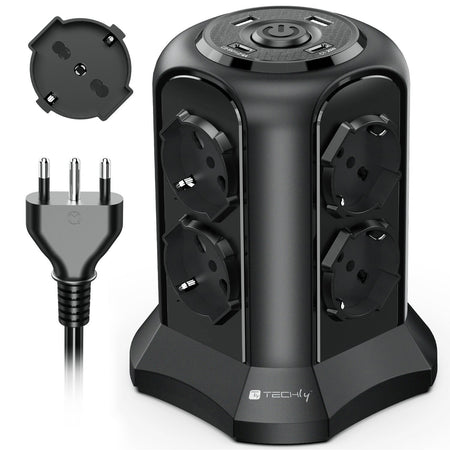 Multipresa da Tavolo a Torretta Salvaspazio 8 Prese Schuko 2 USB-A e 2 USB-C&trade
