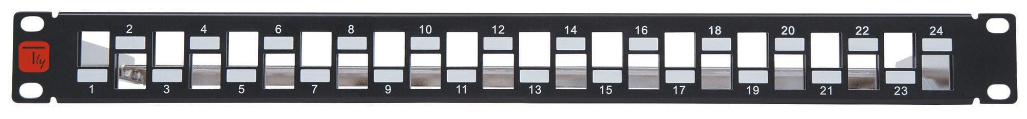 Pannello Patch Slim 1HE 24 Posti Keystone Senza Frutti Nero