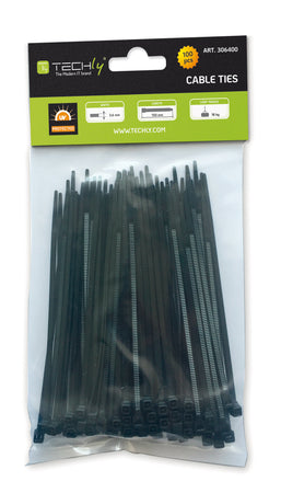 Fascette Fermacavi Autobloccanti 100x2,5mm in Nylon 100pz Nero