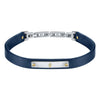 Bracciale MASERATI uomo pelle blu / acciaio