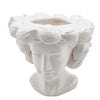 Statua decorativa Chakra testa con vaso da giardino per veranda con limoni