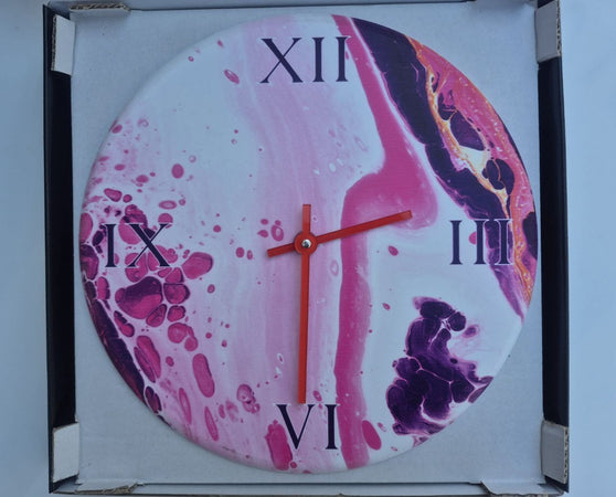 OROLOGIO DA PARETE DIAM. 30 EFFETTO MARMO REGALO FESTA DELLA MAMMA DELLA DONNA