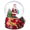 Sfera di cristallo natalizia con Babbo Natale in poliresina decorazione per interno h9 cm
