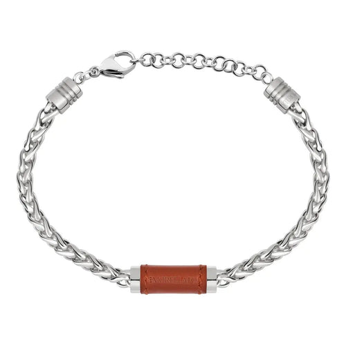 Bracciale MORELLATO uomo Mooby acciaio / pelle beige