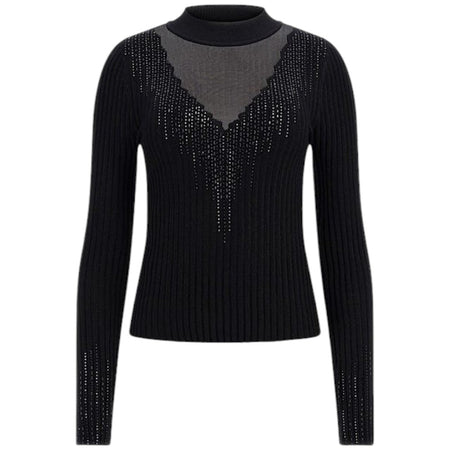 Guess maglioncino nero con strass Alice W5RR15 Z2Y50 JBLK Maglieria Guess