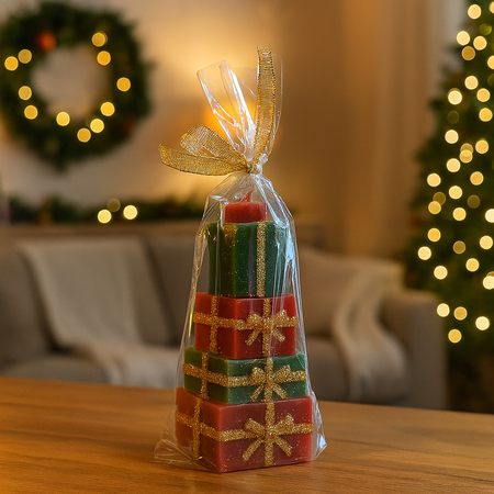 Candela decorativa set regali in cera per decorazioni natalizie