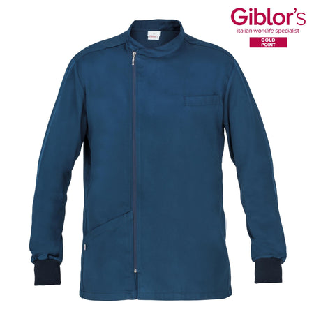 Casacca Ruggero Blu Manica Lunga Casacca Uomo Medico Farmacista Dentista Infermiere Asa Oss