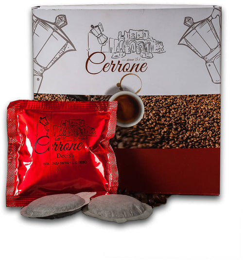 150 Cialde Caffè compatibili ESE 44mm Miscela Decisa 50% Arabica Caffe Cerrone Since '51 7,7 gr box 150pz