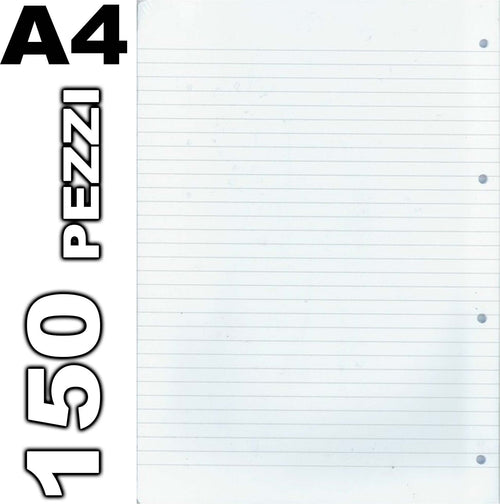 150 FOGLI FORATI PER QUADERNI ANELLI QUADERNO A4 A RIGHE 1R 60gr SCUOLA UFFICIO Cancelleria e prodotti per ufficio/Carta blocchi e quaderni/Blocchi appunti taccuini e diari/Blocchi di fogli di ricambio Trade Shop italia - Napoli, Commerciovirtuoso.it
