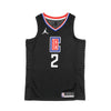 JORDAN NBA Canotta Basket Uomo Nba Swingman Jersey Statement Edition 2020 No 2 Kawhi Leonard Loscli Black/university Red da uomo
