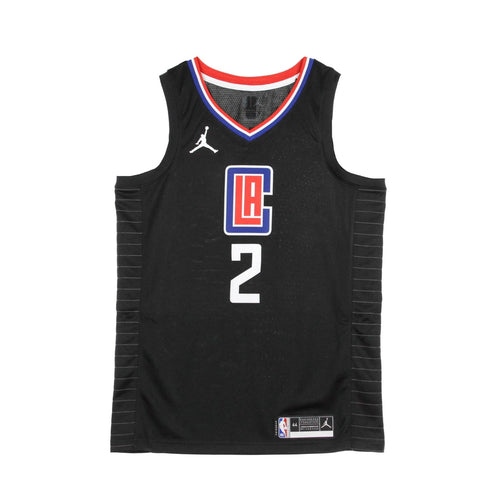 JORDAN NBA Canotta Basket Uomo Nba Swingman Jersey Statement Edition 2020 No 2 Kawhi Leonard Loscli Black/university Red da uomo