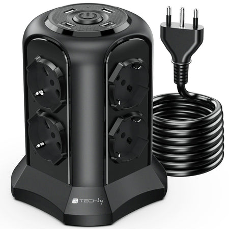 Multipresa da Tavolo a Torretta Salvaspazio 8 Prese Schuko 2 USB-A e 2 USB-C&trade