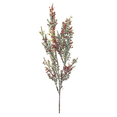 Rametto decorativo "Judie" color verde con bacche per interni ed esterni h 45 cm