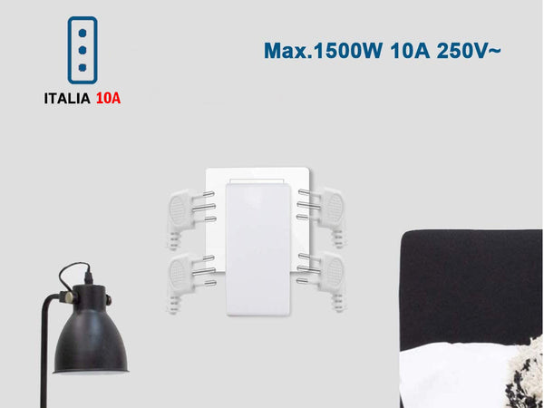 Adattatore Quadruplo Spina Piccola 10A Con 4 Prese Italiana 10A Bianco Extrastar XSL1012