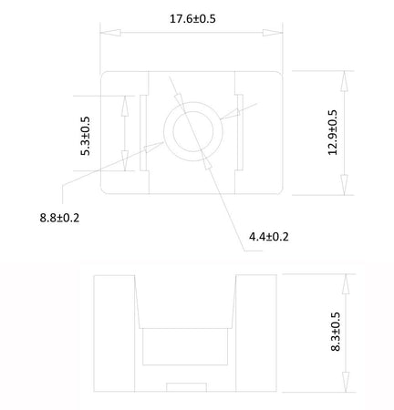 Base a Sella 17.6x12.9x8.3 mm per Fascette 100 Pz Beige