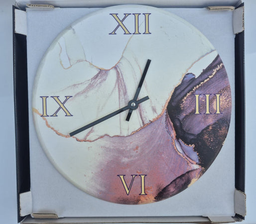 OROLOGIO DA PARETE DIAM. 30 EFFETTO MARMO REGALO FESTA DELLA MAMMA DELLA DONNA