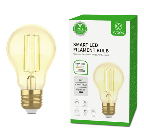 Lampadina Intelligente E27 Ambra Calda 4,9W LED a Filamento Alexa e Google Assistant Classe F, R5137