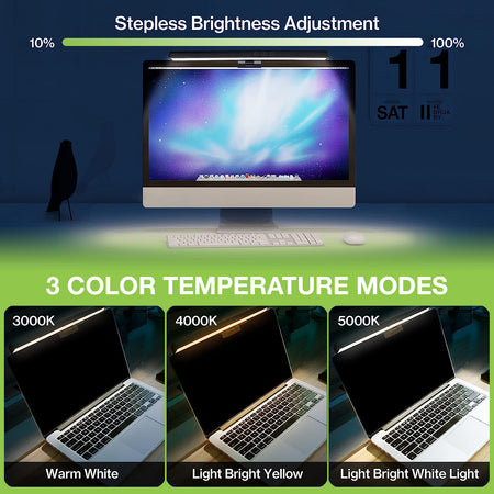 Barra Luminosa per Monitor 66 LED Luce di Lettura USB-C&trade con Regolazione Temperatura Colore e Dimmer