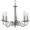 Lampadario Contemporaneo Richmond Acciaio Argento 5 Luci E14