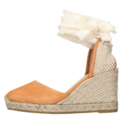 Espadrilles Scarpe con Tacco Arancio da donna
