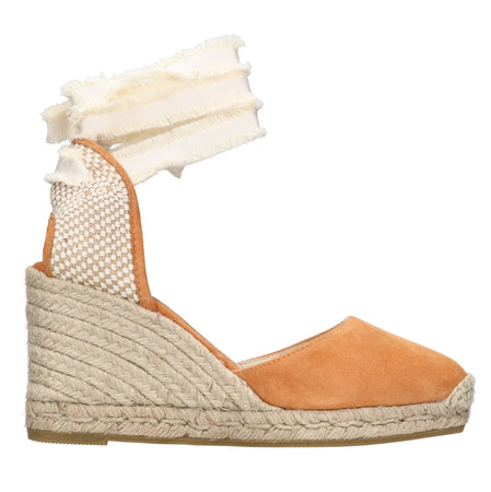 Espadrilles Scarpe con Tacco Arancio da donna