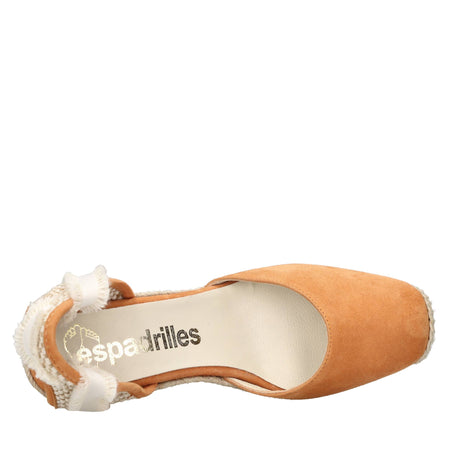 Espadrilles Scarpe con Tacco Arancio da donna