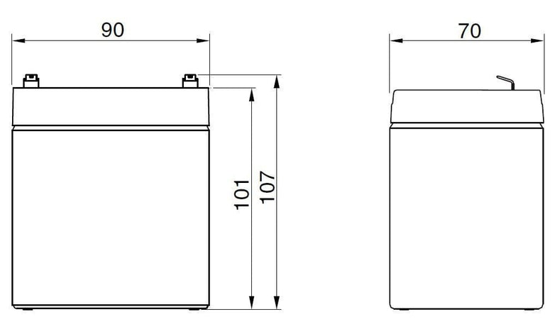 Batteria al Piombo 12V 5Ah (Faston 6,3mm)