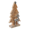 Renna con pino decorativo in alluminio e legno per decorazioni natalizie