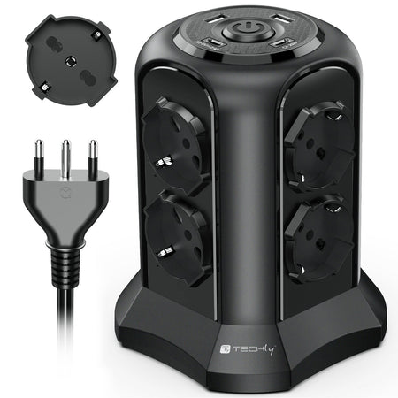 Multipresa da Tavolo a Torretta Salvaspazio 8 Prese Schuko 2 USB-A e 2 USB-C&trade
