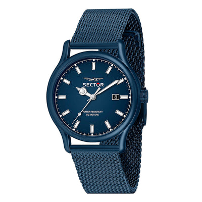 Orologio SECTOR uomo 660 datario acciaio mesh blu