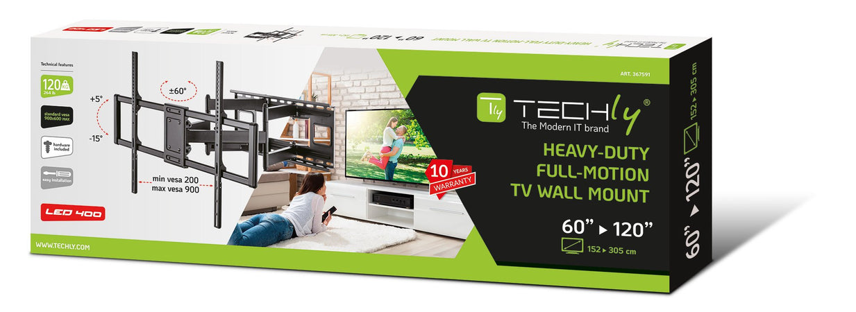 Staffa a Muro Slim per TV LED LCD 60-120'' Nero