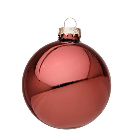 Palline in vetro "Bossa Nova Lucido" tinta unita per albero di Natale moderno