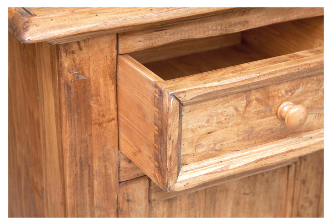 Biscottini Credenza Country legno tiglio naturale 110x45x103 Made Italy Biscottini