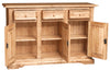 Biscottini Credenza Country in legno massello di tiglio finitura naturale L156xPR45xH103 cm. Made in Italy