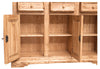 Biscottini Credenza Country in legno massello di tiglio finitura naturale L156xPR45xH103 cm. Made in Italy
