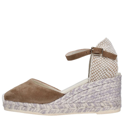 Espadrilles Scarpe con Tacco Beige da donna