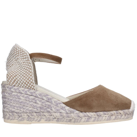 Espadrilles Scarpe con Tacco Beige da donna