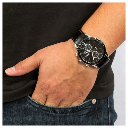 BOSS Orologio con Cronografo al Quarzo da uomo con cinturino in pelle Nero - 1513390