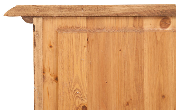 Biscottini Credenza Country in legno massello di tiglio finitura naturale L135xPR45xH92 cm. Made in Italy