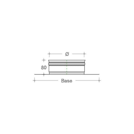 Base forata inox da 350x350mm a innesto F 150 - 300mm6 decimi